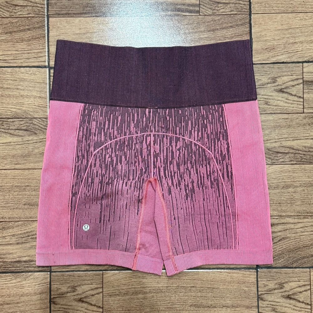 Lululemon Athletica Pink and Purple Bike Sculpt Shorts